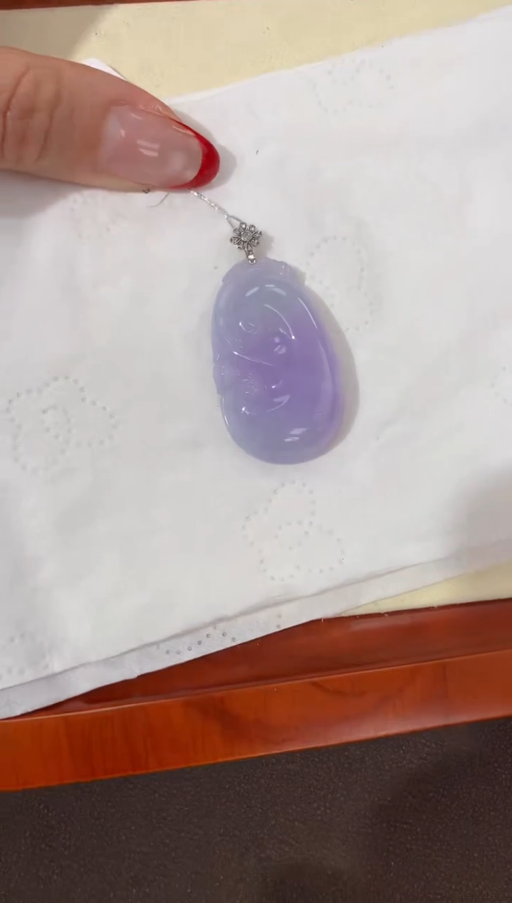 【闪购商品】翡翠颈饰18K金镶嵌天然缅甸a货翡翠