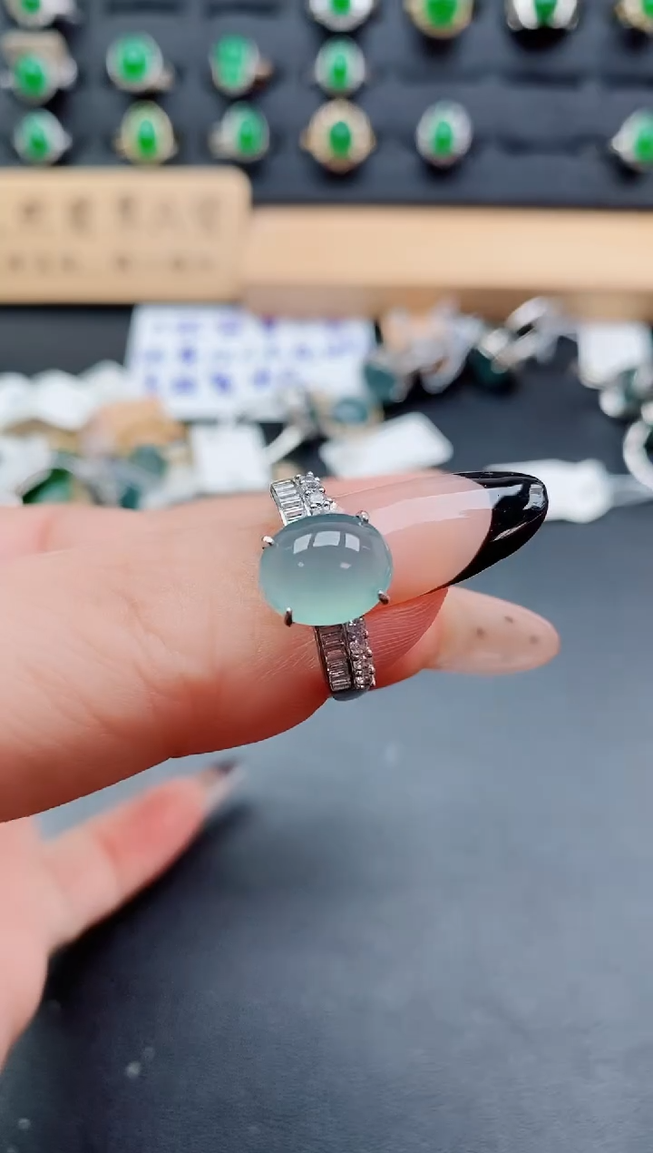 银S925镶嵌戒指翡翠12121