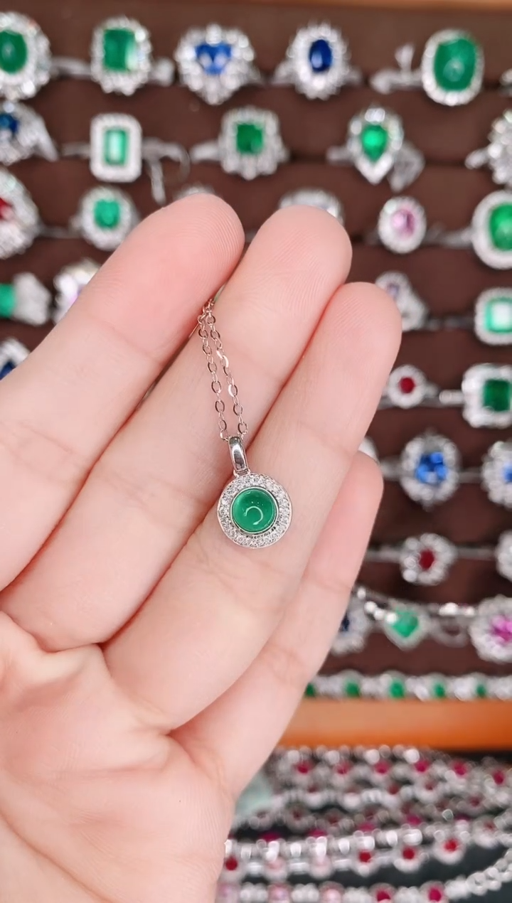 【闪购商品】祖母绿18K金锁骨链18K金镶嵌1