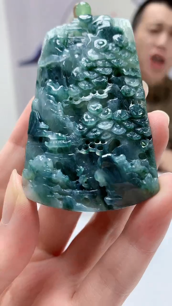 【闪购商品】定制翡翠未镶嵌4812zm-毛货挂件山水77