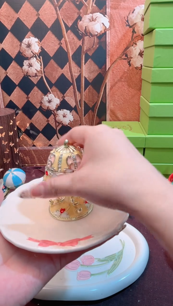 锌合金珐琅首饰盒默认微瑕拆盒不退～