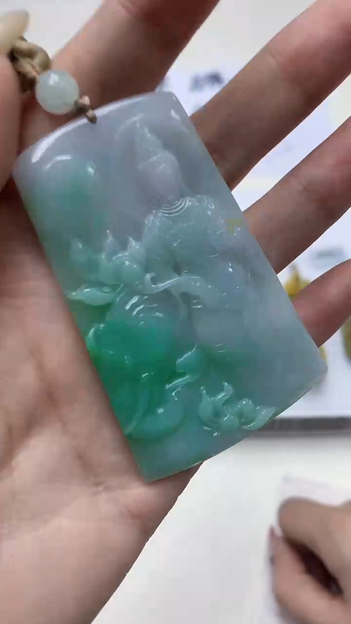 【闪购商品】定制翡翠未镶嵌0405DD-毛货挂件55