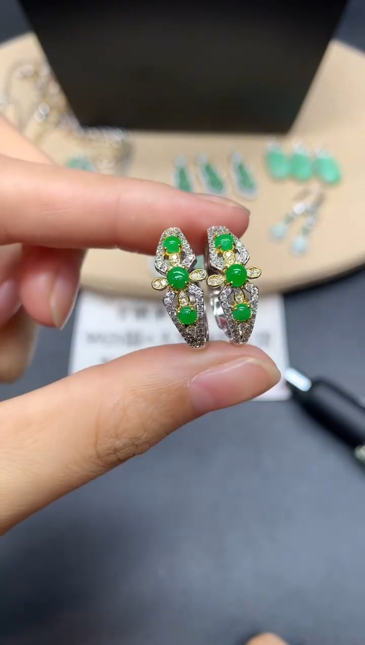 【闪购商品】翡翠戒指银S925镶嵌蛋面【多样性发其一】