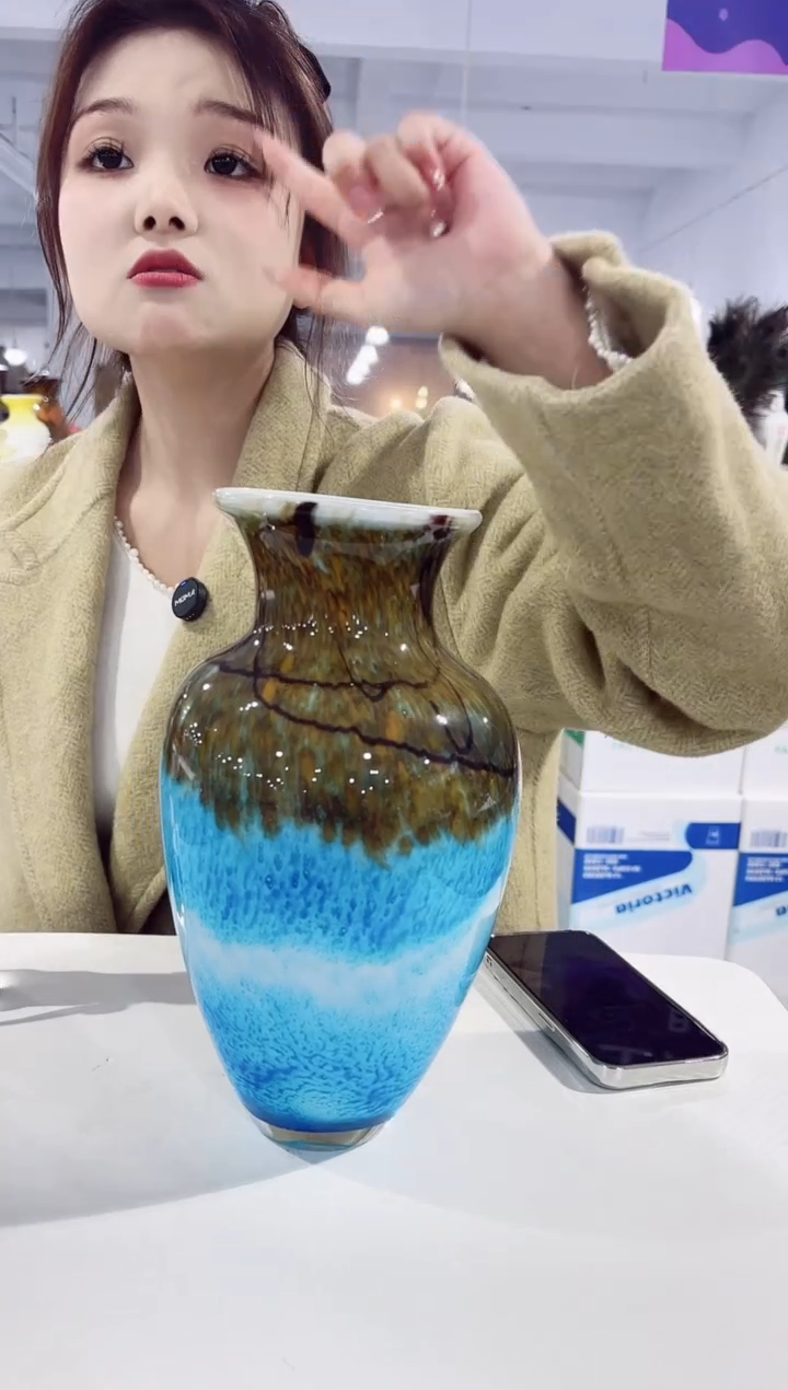 【闪购商品】无铅玻璃私花主义花瓶厂微瑕-D090