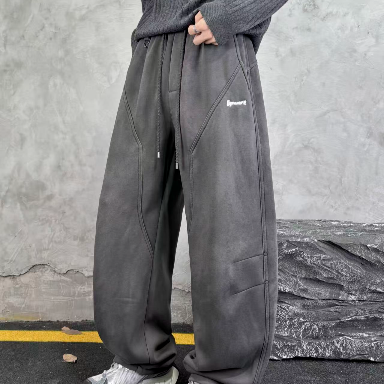 【加绒加厚】25123-广州UUS-潮牌撤柜长裤男女同款