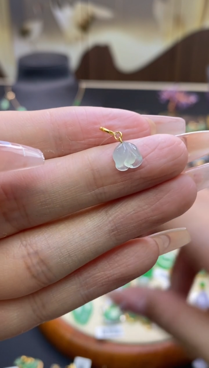 【闪购商品】翡翠颈饰18K金镶嵌净货12465