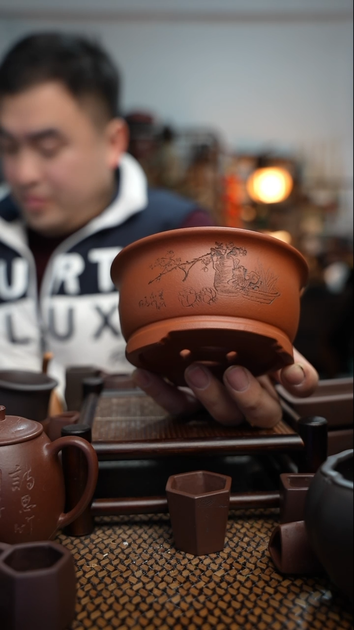 【闪购商品】紫砂花盆長木軒精品紫砂12*6