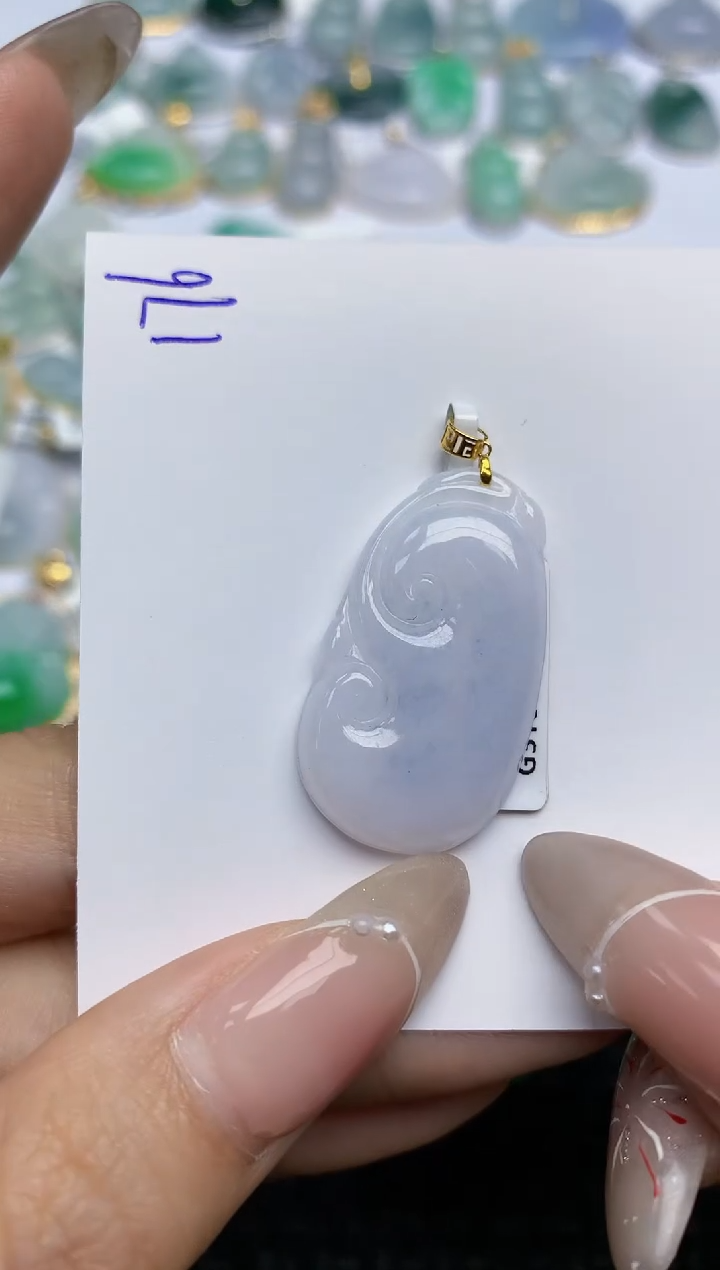 【闪购商品】翡翠颈饰18K金镶嵌 天然翡翠A货