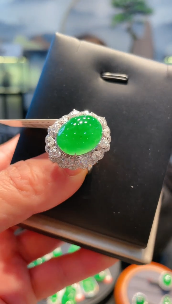 【闪购商品】翡翠颈饰18K金镶嵌A52两用