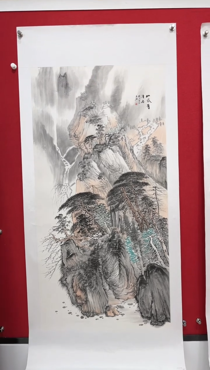 【闪购商品】国画国画--单张--带托底---山水画--1