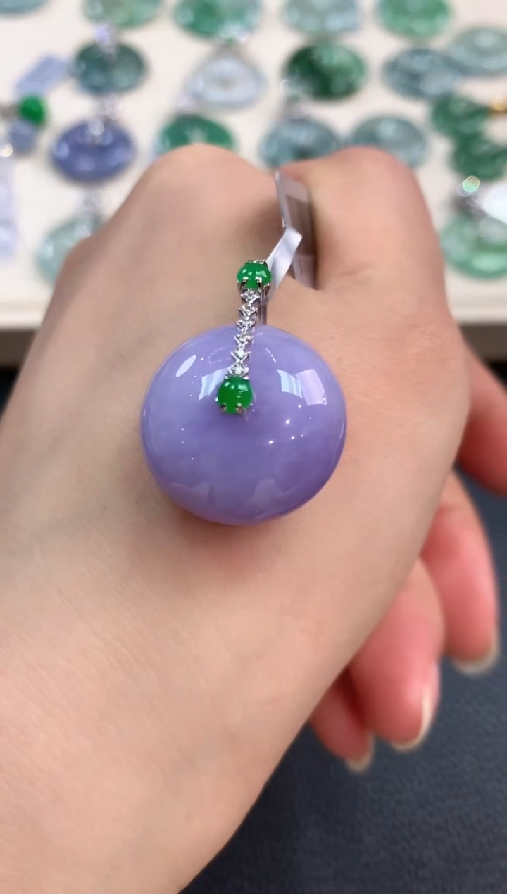 【闪购商品】翡翠吊坠(不含链)18K金镶嵌b29有色差多样性一件发货