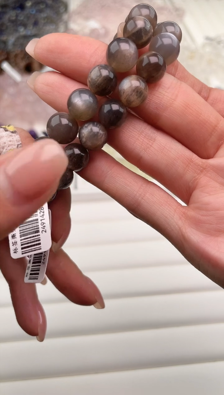 【闪购商品】水晶手链未镶嵌天然黑金骨干9mm