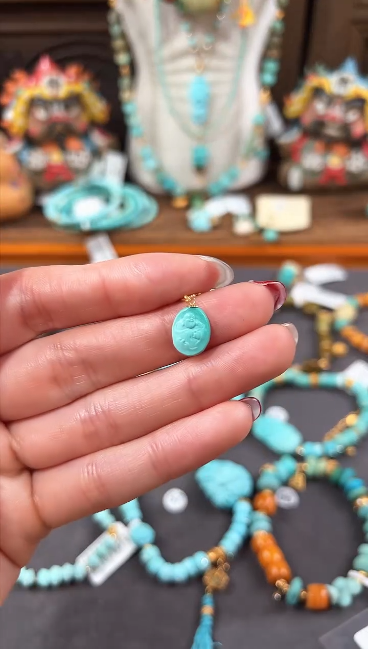 【闪购商品】绿松石提溜18K金镶嵌绿松石提溜