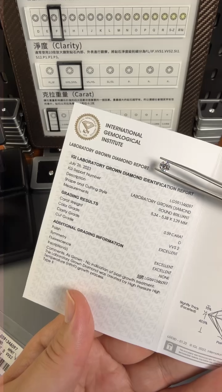 【闪购商品】实验室培育钻石裸石未镶嵌0.59D591346097