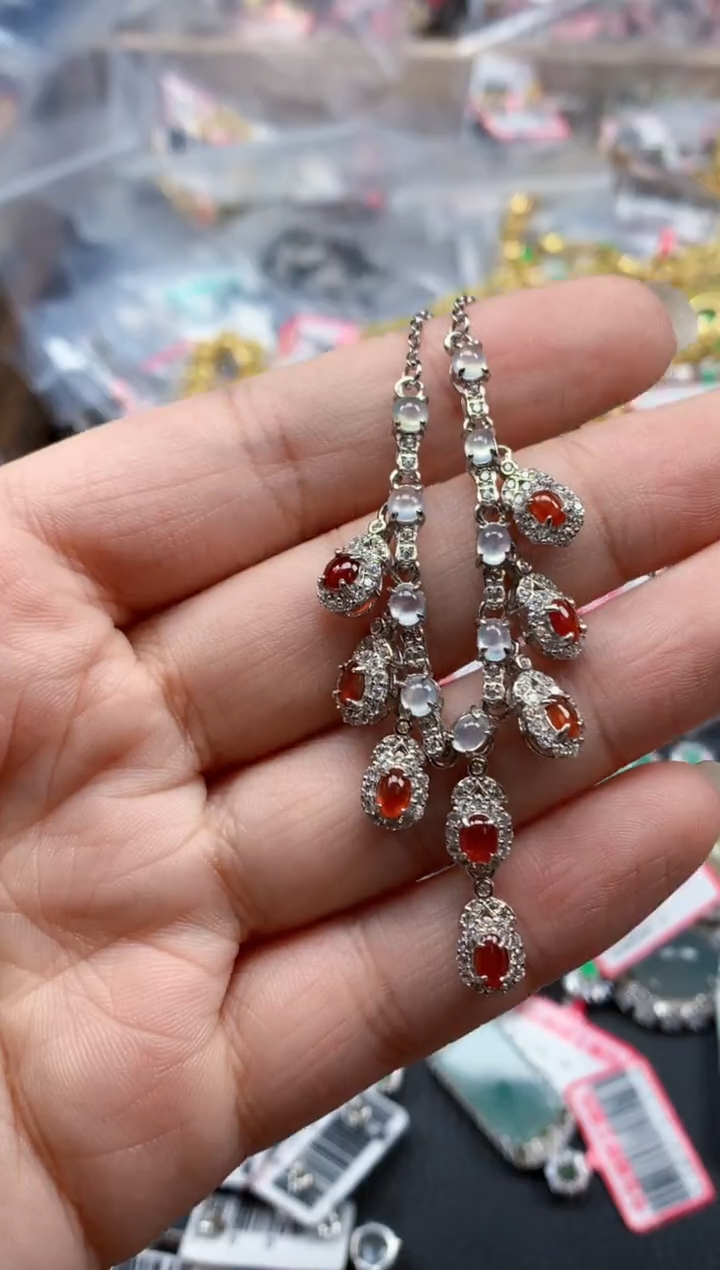 银S925镶嵌戒指翡翠天然A货缅甸翡翠