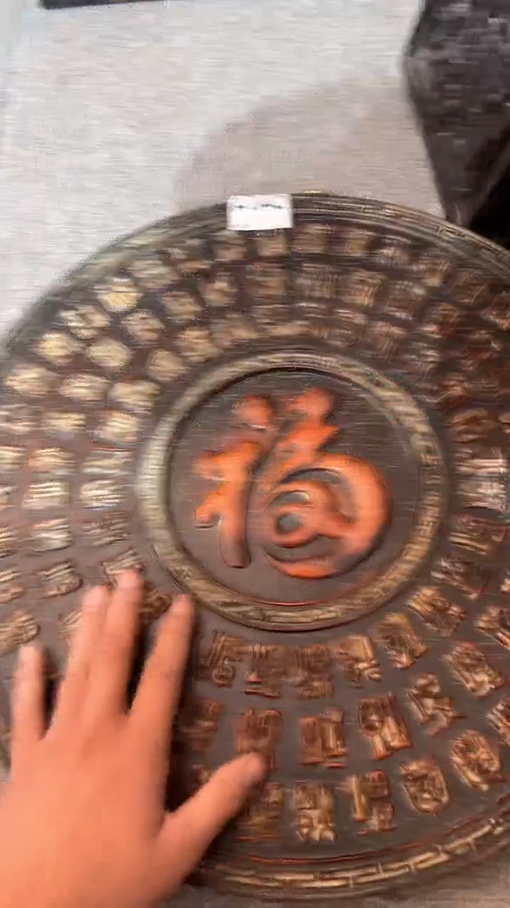 香榧木檀木百福图挂件圆