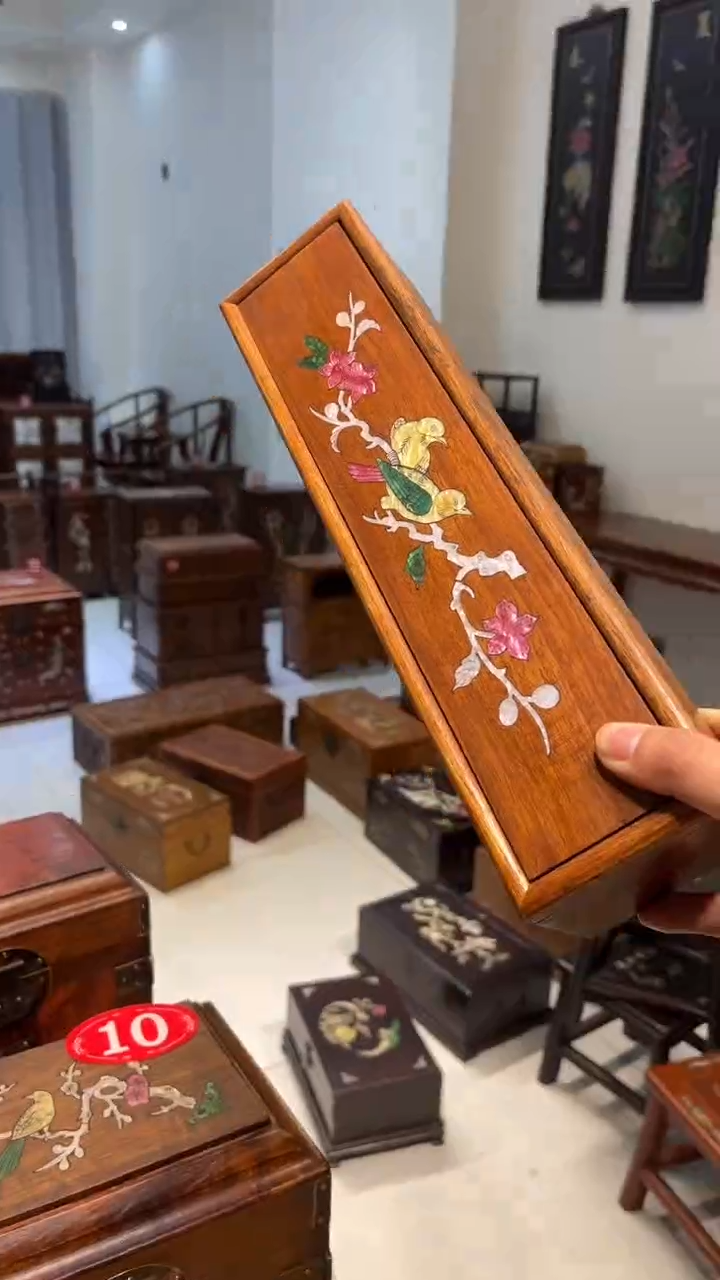 【闪购商品】贡木喜鹊登梅螺钿线香盒