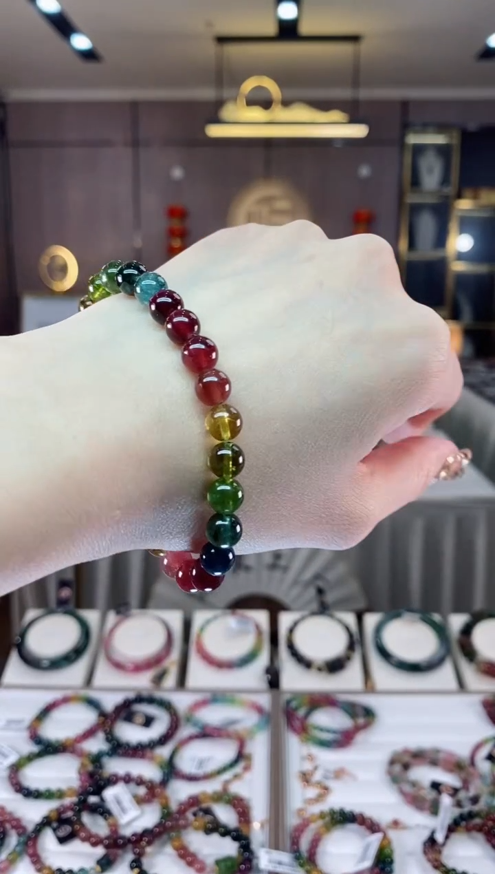 【闪购商品】碧玺单圈手串7mm+未镶嵌一物一证dan