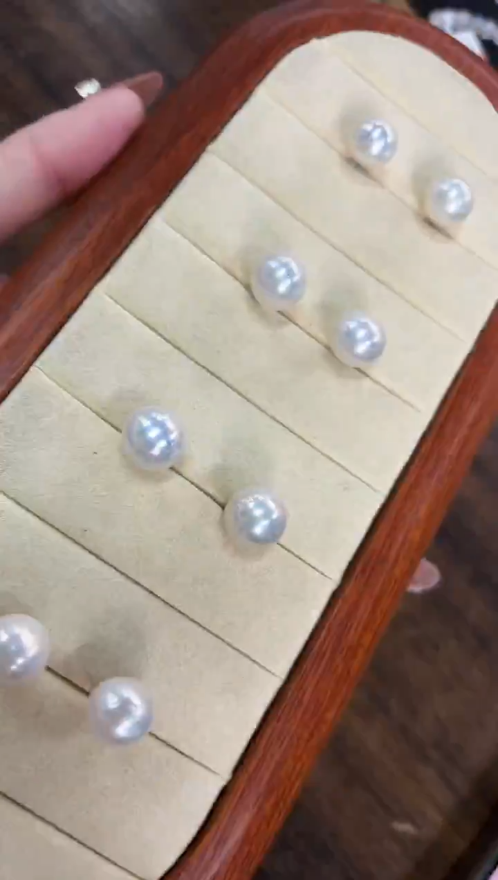 银S925镶嵌耳饰淡水珍珠MJJYL4773珍珠耳钉多样性发一