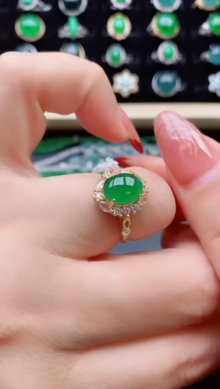 【闪购商品】翡翠戒指银S925镶嵌321321