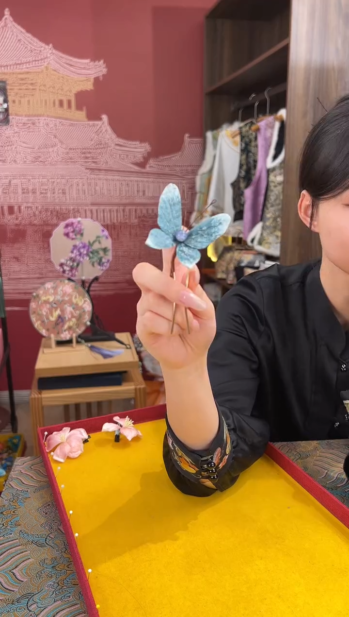 【闪购商品】刺绣非遗绒花（发饰）