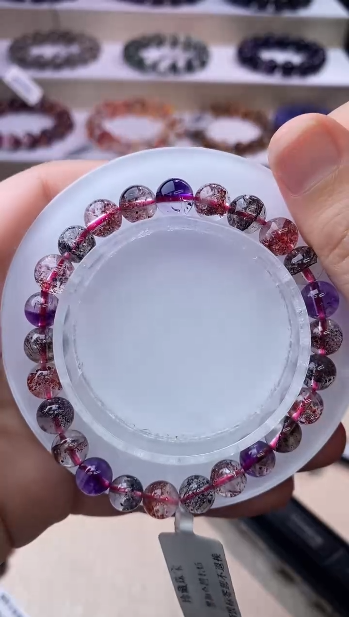 【闪购商品】水晶手链未镶嵌黑加仑超七单圈8m+