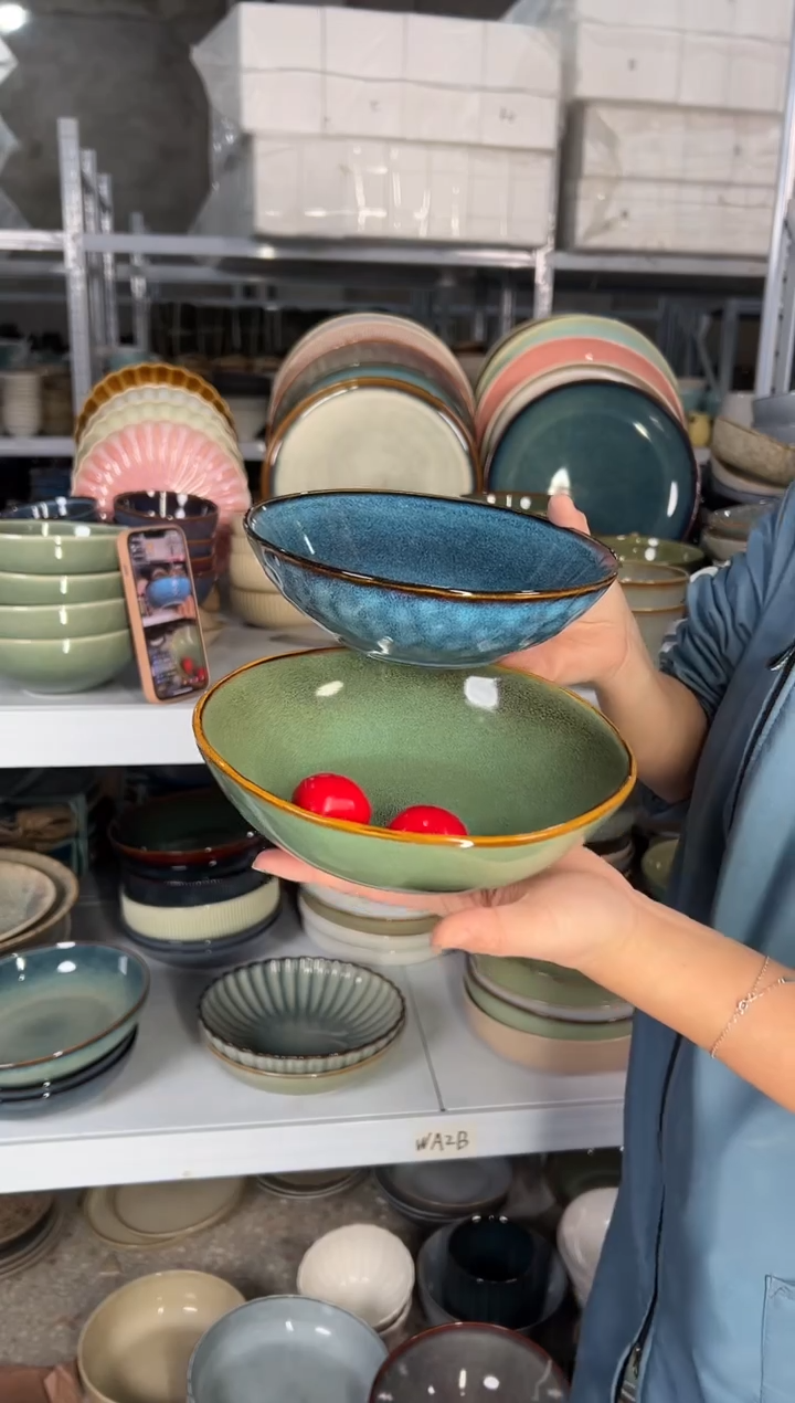 陶瓷外贸尾货瑕疵满20包邮X2菜碗组合