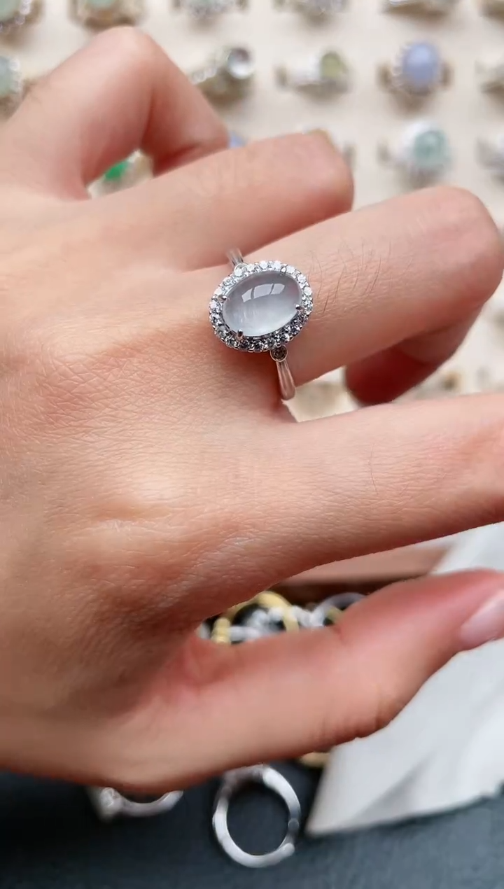 【闪购商品】翡翠戒指银S925镶嵌1111