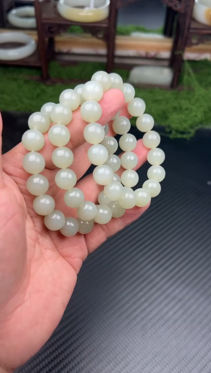 未镶嵌手串和田玉且末微色差近矿卡12多样性发货拍一发一