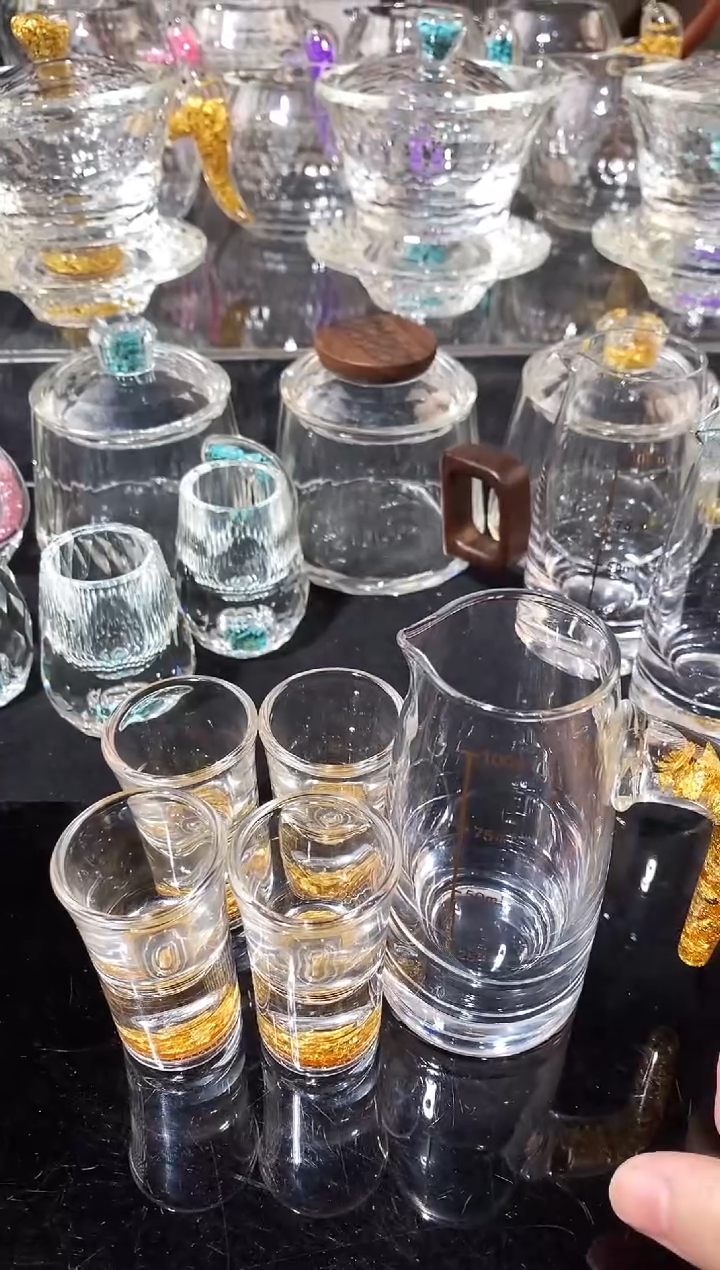 【闪购商品】玺宴新款水晶一壶四子弹杯金箔