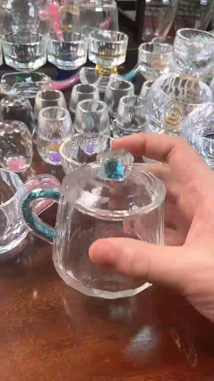 【闪购商品】玺宴新款水晶梯形杯绿松石