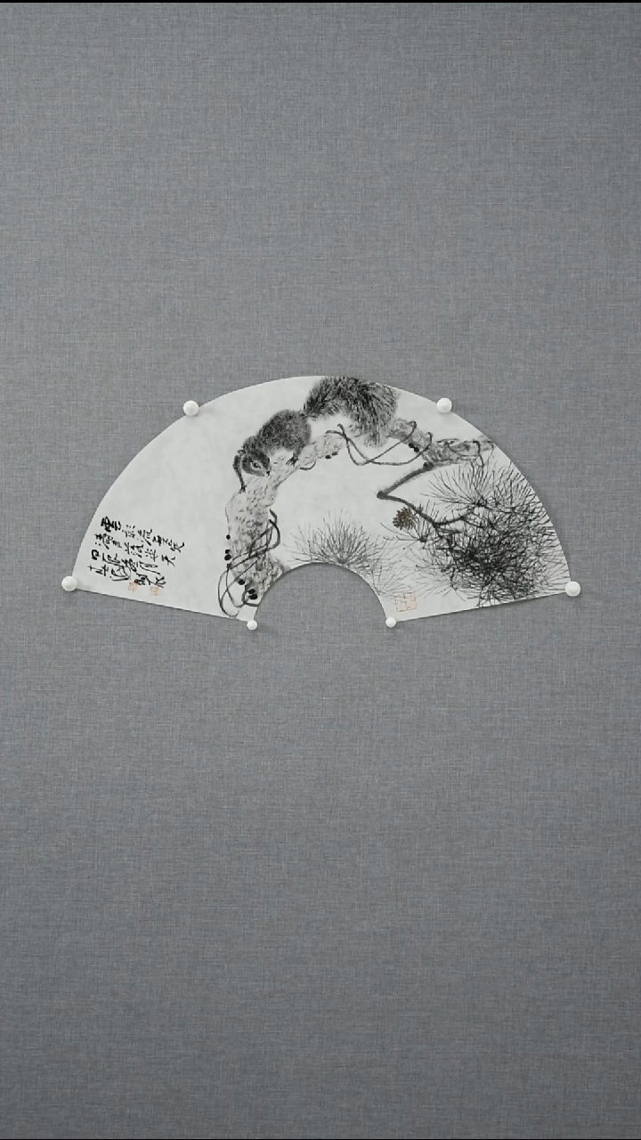 【闪购商品】绘画刘春海-花鸟-1.5平尺扇面-02