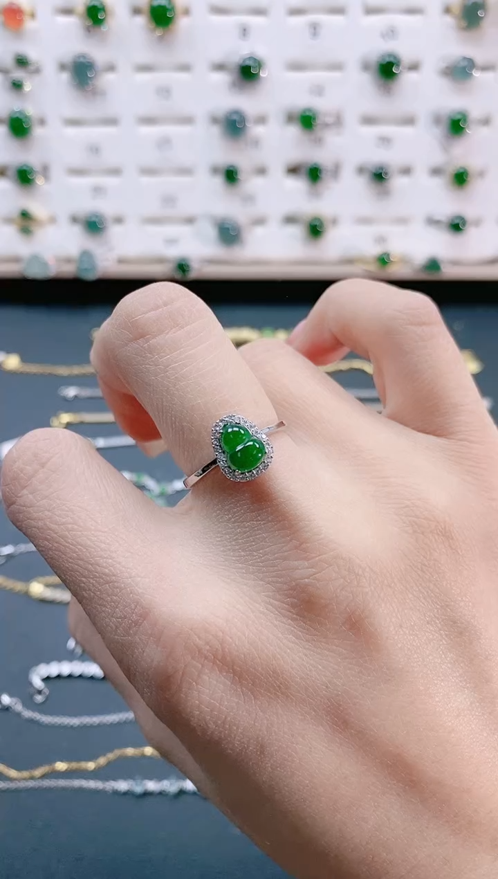 【闪购商品】翡翠戒指银S925镶嵌天然翡翠