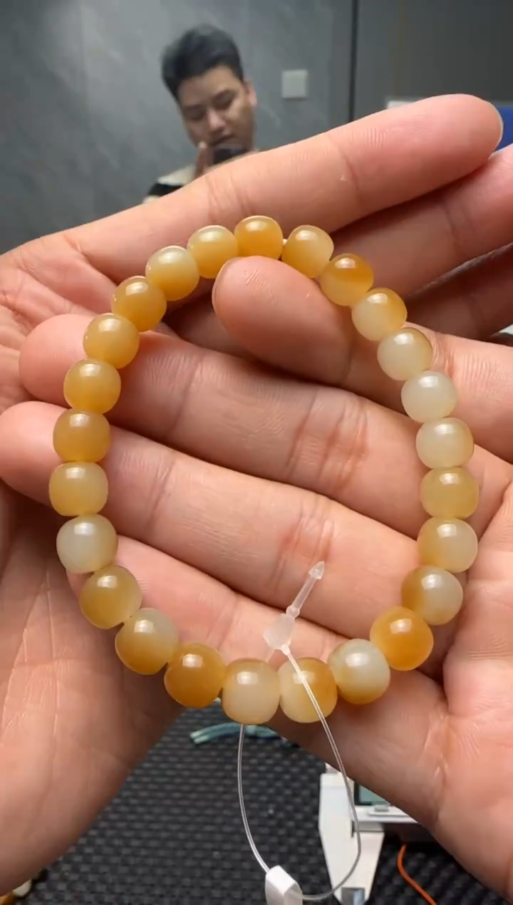 未镶嵌手串和田玉@*柒若羌糖手串卡7x8