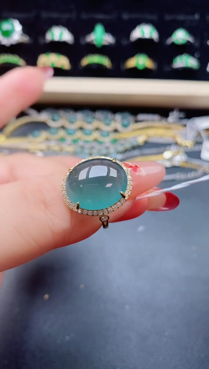 【闪购商品】翡翠戒指银S925镶嵌354354