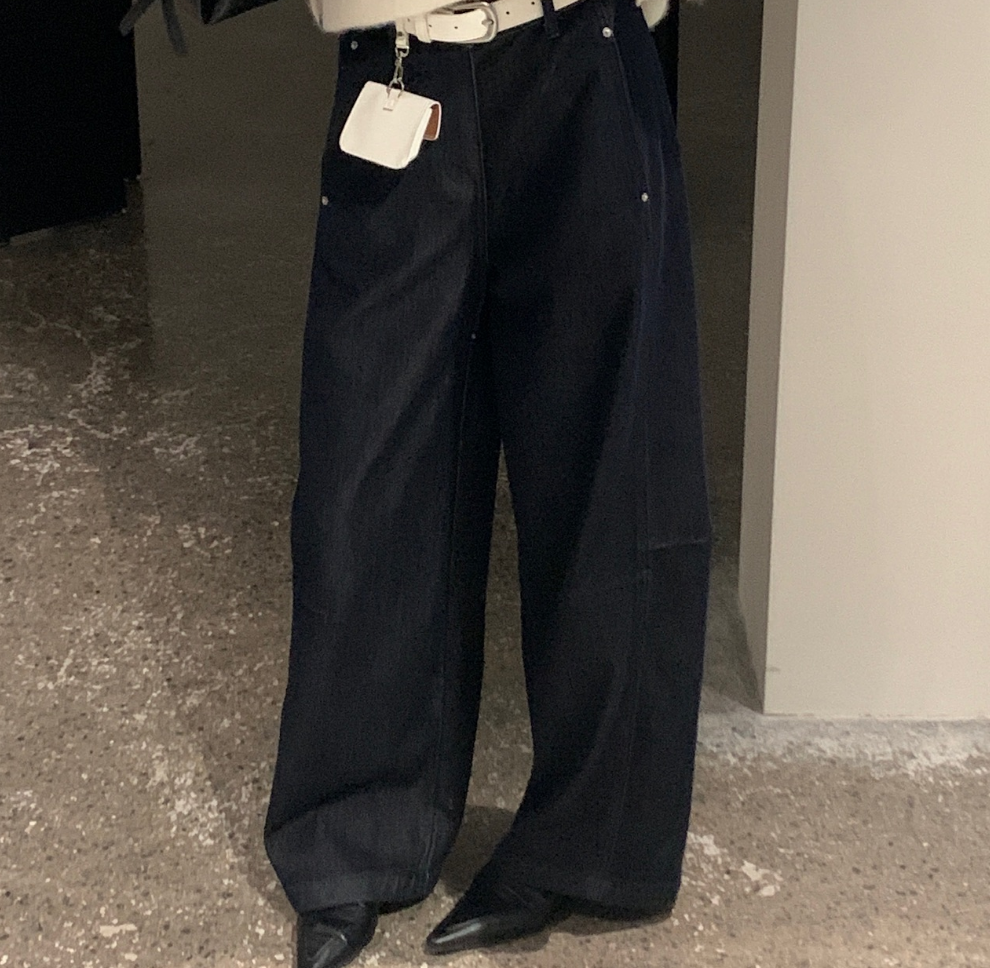 温柔瑶-GD冬季福利#植绒韩版显瘦高腰阔腿裤#5939（裤长102腰围66）