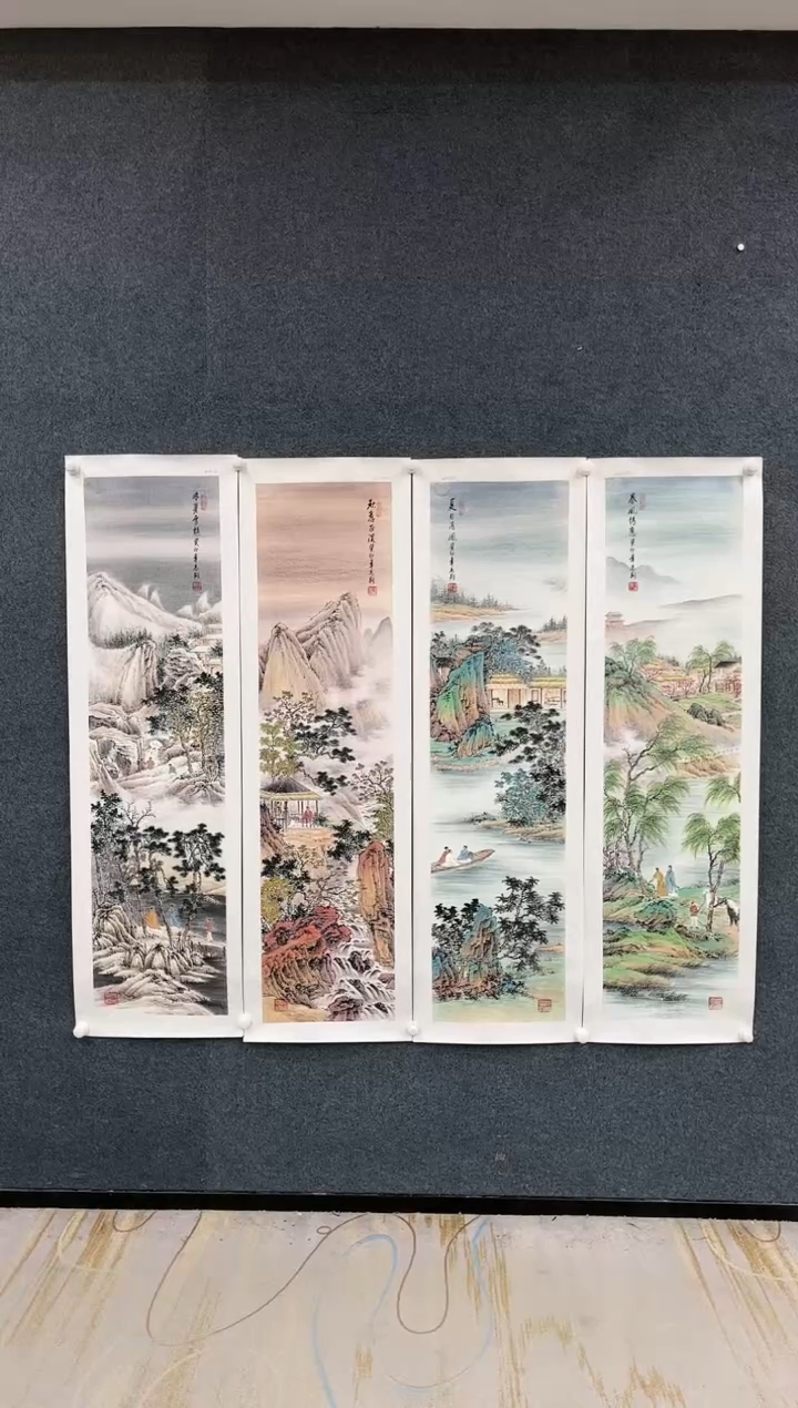 【闪购商品】国画1.31-艺术-冯高翔-四尺条屏山水37