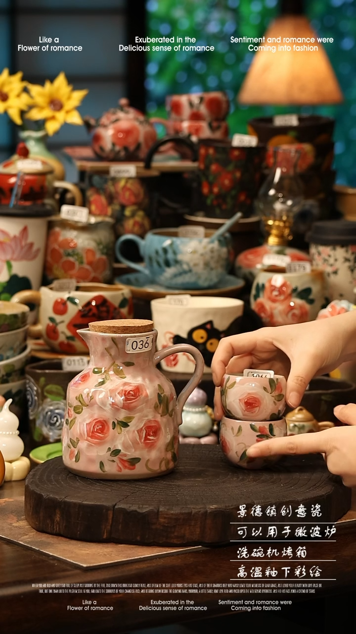 陶瓷景德镇高温釉下彩手工手绘款式@A0036@