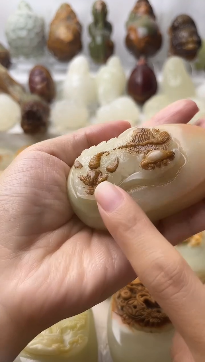 石材方解石棉纹正常不退换貔貅