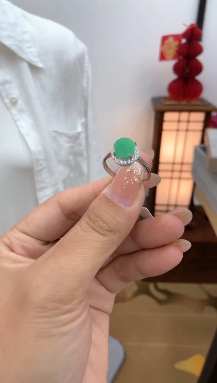【闪购商品】翡翠戒指银S925镶嵌戒指