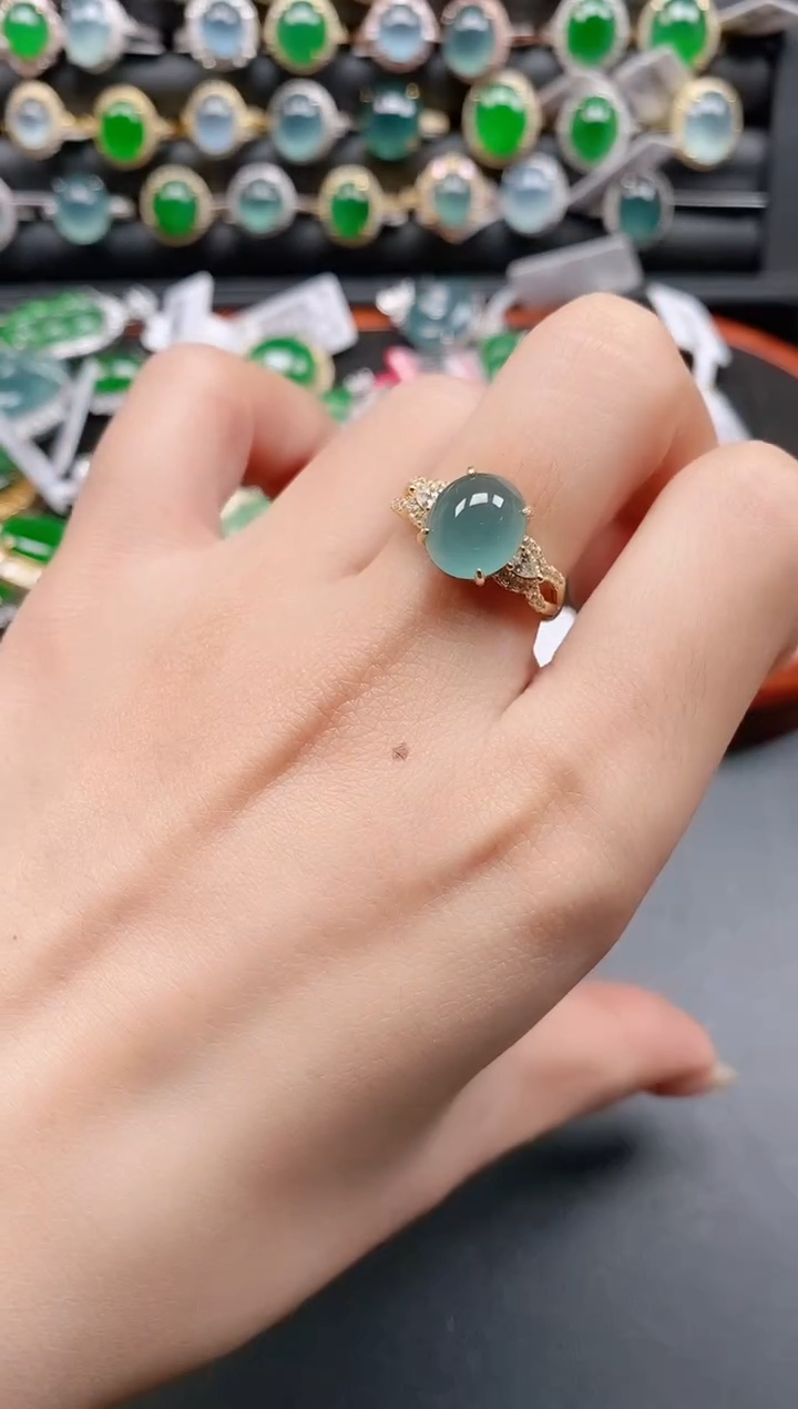 银S925镶嵌戒指翡翠1111