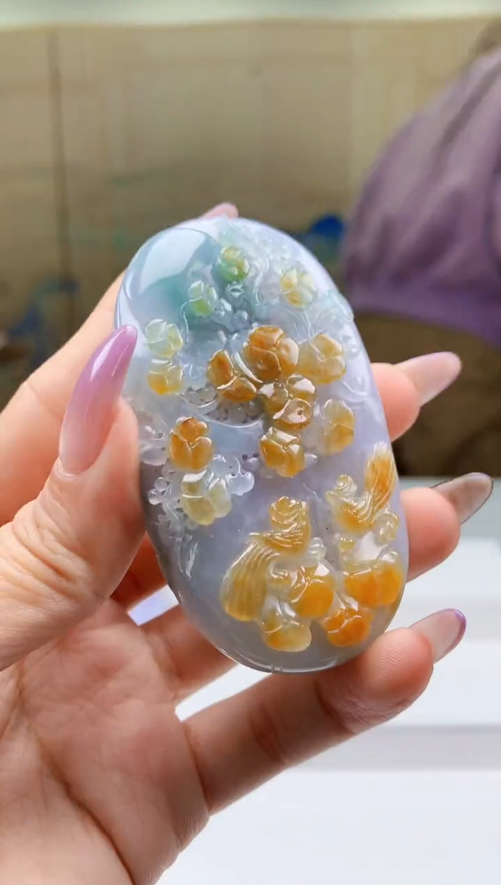 【闪购商品】定制翡翠未镶嵌5156ty-毛货挂件188