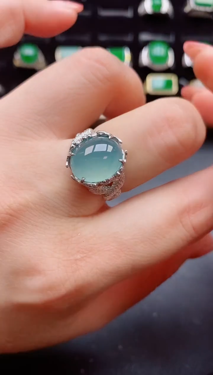 【闪购商品】翡翠戒指银S925镶嵌122121