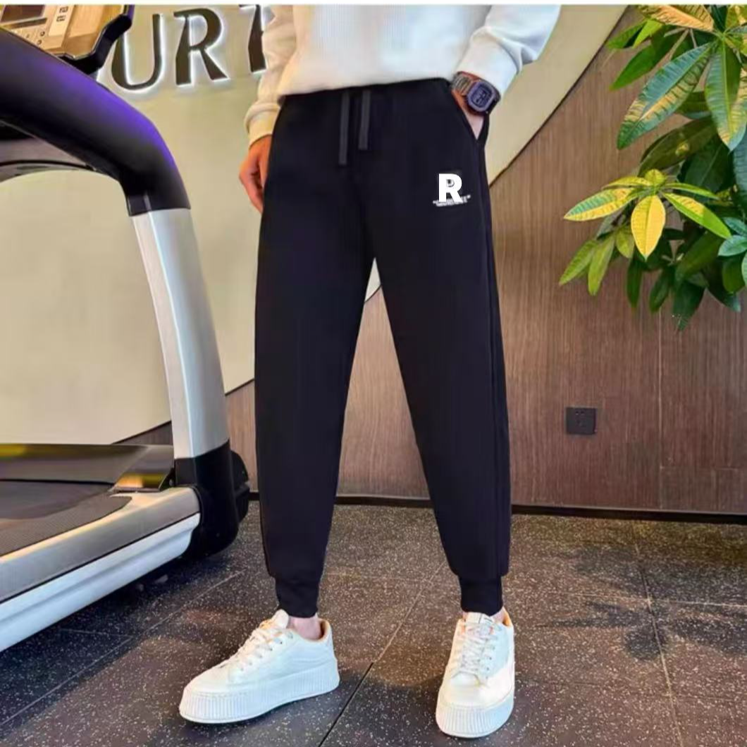 2828刺绣字母男士加绒卫裤