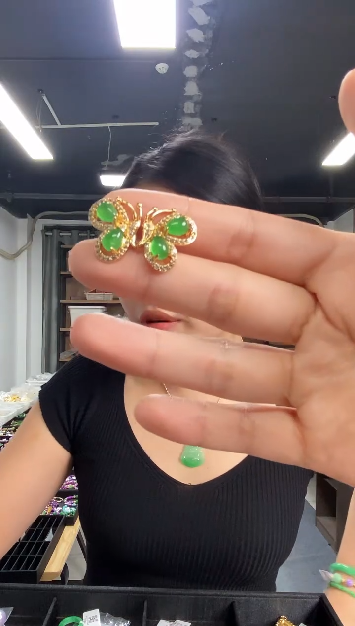 翡翠未镶嵌耳饰闪购链接多样性发其一颜色微差