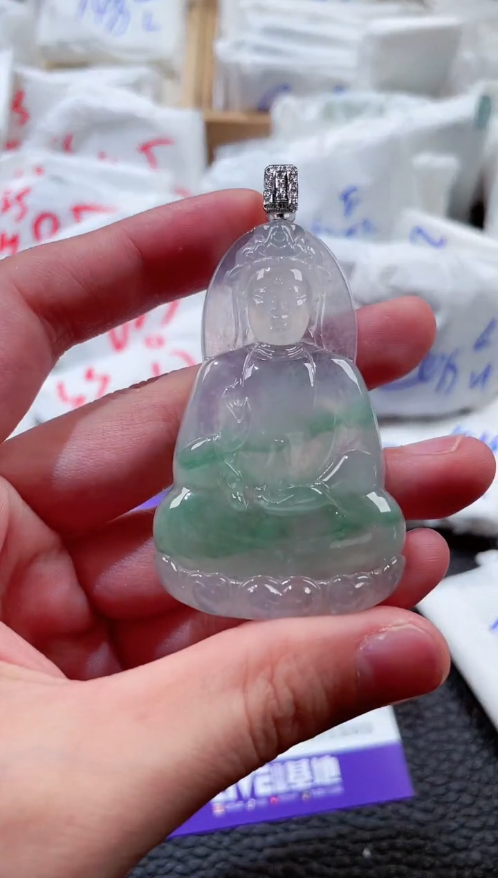 翡翠18K金镶嵌颈饰00008382