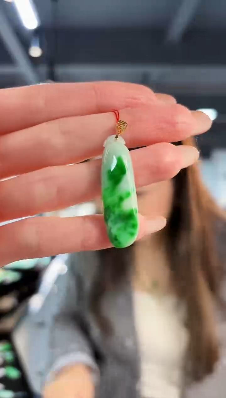 【闪购商品】翡翠颈饰18K金镶嵌缅料A货/支持复检/一件