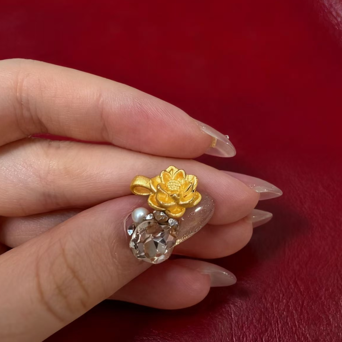 金之之黄金（足金999)  莲花  素金  吊坠