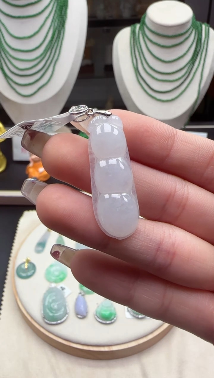【闪购商品】翡翠吊坠(不含链)银S925镶嵌【海莎一口翠】翡翠挂件1