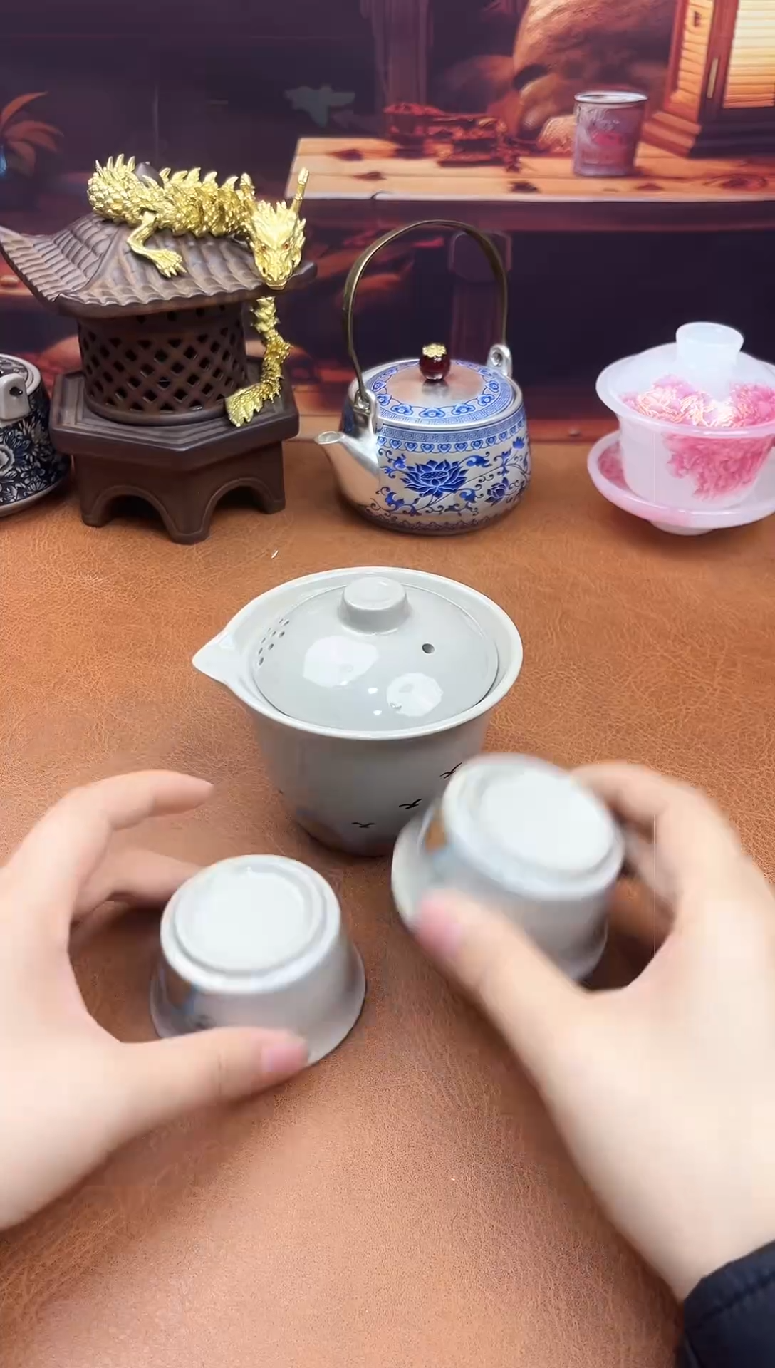 陶瓷茶具摆件旅行套组